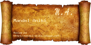 Mandel Anikó névjegykártya